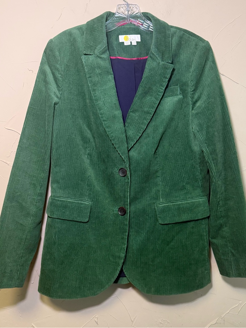 Boden Green Corduroy Suit Set Size 10R Blazer 8R Pants Dark Academia Office Wear - Picture 7 of 16